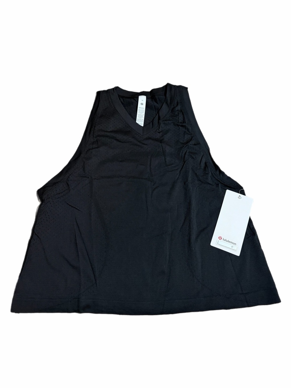 NWT Lululemon Swiftly Open-Hole V-Neck Tank (Black) Size 10